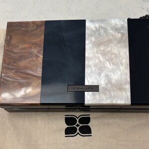 BCBG Brown, Black, and White Clutch